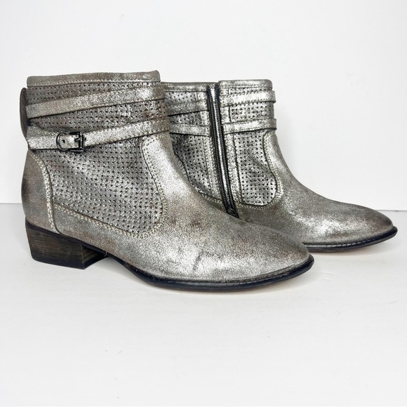 Seychelles Metallic Distressed Leather Ankle boots - Picture 1 of 6